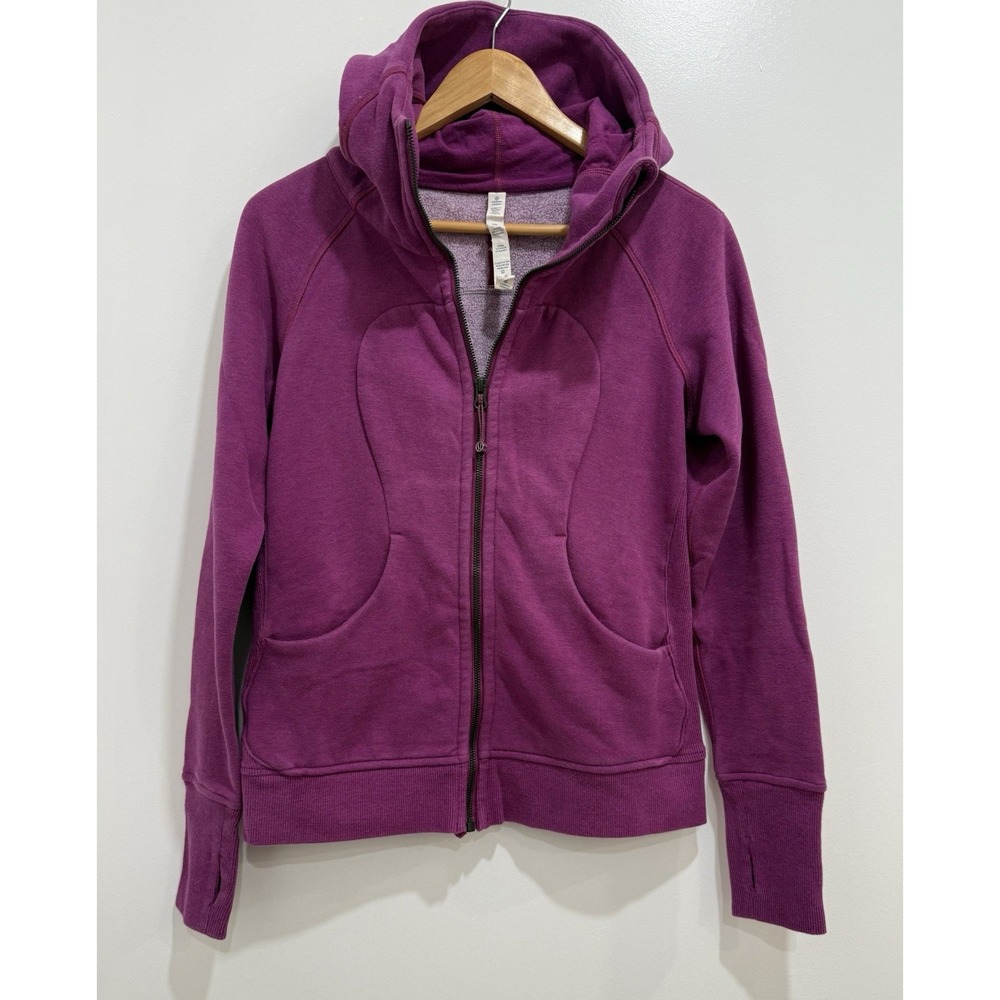 Lululemon Scuba Full Zip Hoodie Womens Sz 6 Purple Athleisure Sweatshirt Gym